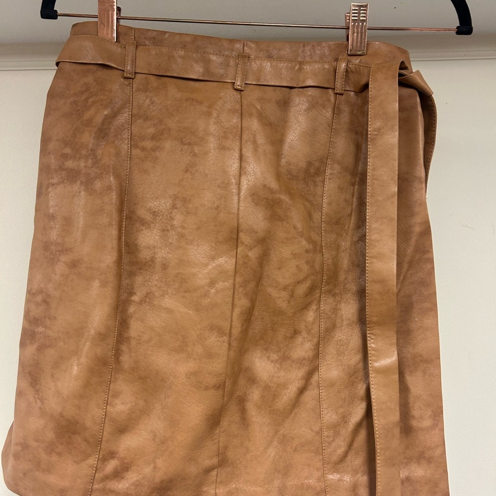 BCBGeneration Tan Wrap Mini Skirt Work